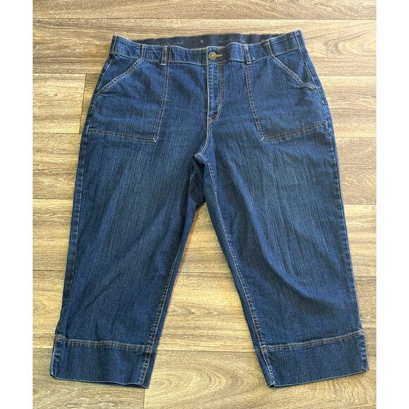 GLORIA VANDERBILT RHEA CAPRI JEANS STRETCH COMFORT WAIST WOMENS PLUS SIZE 18 - Picture 1 of 9